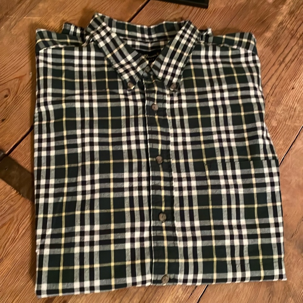 Mens Eddie Bauer Plaid Button Up Short Sleeve Shirt